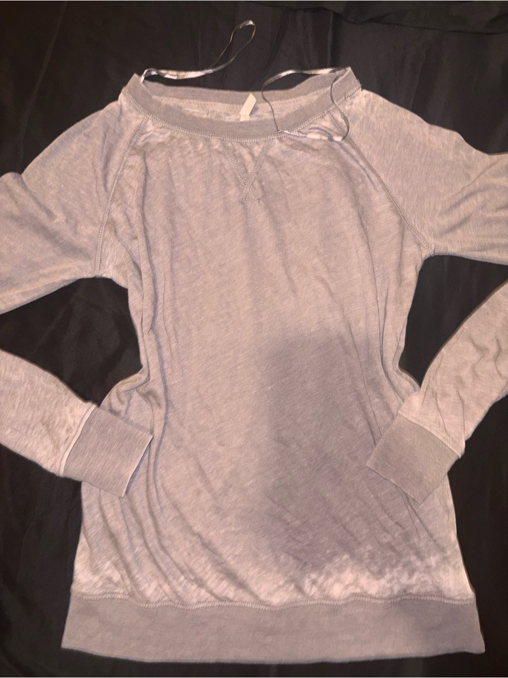 Susi Apparel Light Gray Crewneck Long Sleeve Top